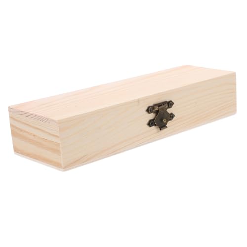 OSALADI Bleistiftbox Mit Schloss Unlackierte Holzstifte Aufbewahrung Für Mädchen Und Erwachsene Lösung Organisieren Von Stiften Und Pinseln von OSALADI