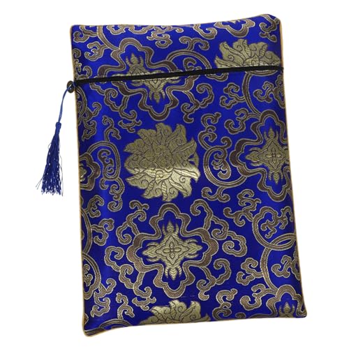 OSALADI Büchertasche Bücher Tasche Reißverschluss Schreibwaren Taschen Beutel entzückender Stifthalter Mäppchen Reise Tragetasche Stiftorganisator Bleistifte Tasche Stoff Blau von OSALADI