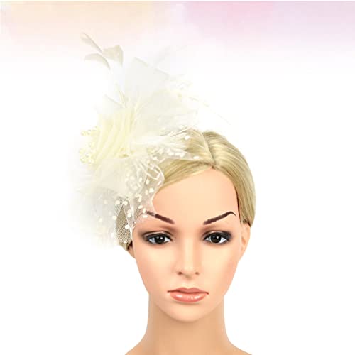 OSALADI Haarschmuck Für Frauen Kopfbedeckung Mit Blumennetz Und Federn Feder-fascinator-stirnband Fascinators Für -teeparty -party-haarspange Damenhüte Mesh-hut Fräulein Anmut von OSALADI