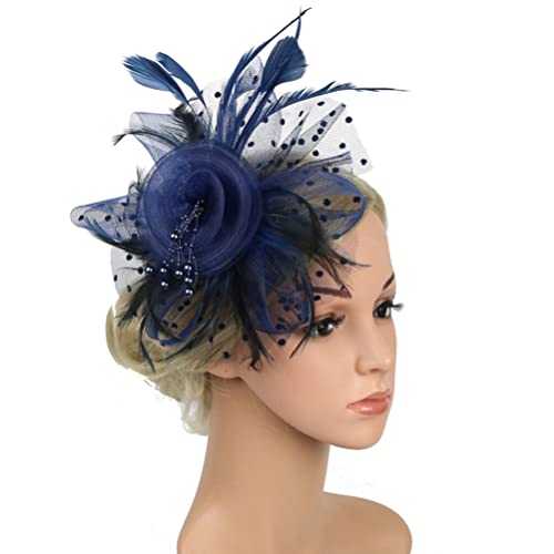 OSALADI Kopfbedeckung Fascinators Für Damen Tea-party-stirnband-hut Flapper-kopfstück Fascinator-hüte Für Frauen Party-kopfschmuck Derby-hut-kopfschmuck Vintage Fräulein Charme Mesh-hut von OSALADI