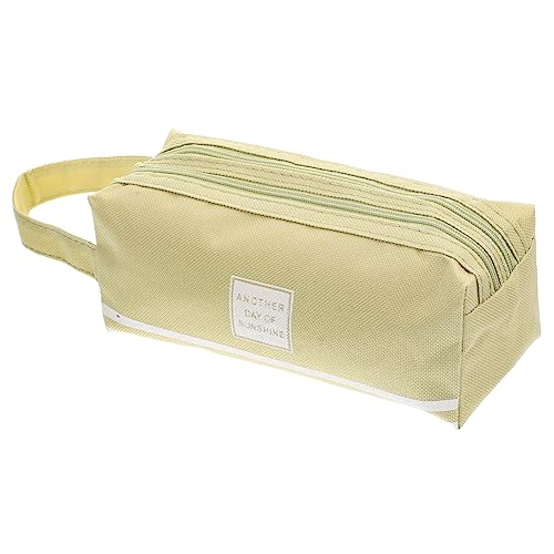 OSALADI Federmäppchen mit großem Fassungsvermögen Farbe Beutel Fächer Etui Fall tägliche Bleistifttasche Bezauberndes Federmäppchen tragbare Bleistifttasche Stifttaschen Oxford-Stoff Grün von OSALADI