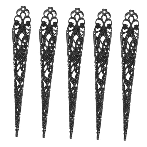 OSALADI Fingerringe Fingernagelspitze Klaue 5Pcs Nagelspitze Klauenringe K?nigin Fingere Vollfinger Set Inger Protectors für Halloween Cosplay Vampire Nails Fingernagel Ringe Klaue von OSALADI