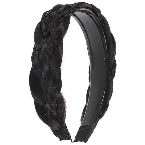 OSALADI Geflochtenes Stirnband Haarteil Mit Synthetischem Stirnband Blondes Zopf-stirnband Zöpfe Haarband Naturhaarschmuck Für Schwarze Frauen Hochtemperaturdraht Flechten Braut Mädchen von OSALADI