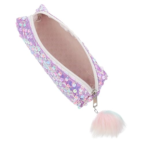 OSALADI Glitzerndes Federmäppchen Für Schüler Reißverschluss-mäppchen Lila Durable Makeup Pencil Case Für Stifte Und Kosmetik Für Schule Und Alltag von OSALADI