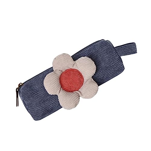 OSALADI Großes Corduroy Federmäppchen mit Hoher Kapazität Multifunktionaler Stifteköcher für Studenten und Büro Stilvolles Vintage Design in Nebelblau Praktischer Organizer für von OSALADI