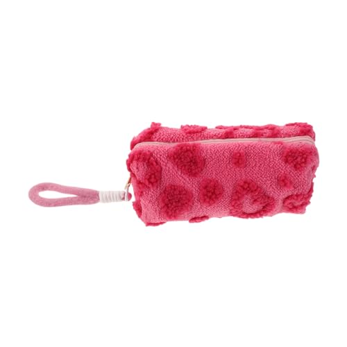 OSALADI Großes Herz-Motiv Federmäppchen für Mädchen Kawaii Ästhetische Federtasche mit Reißverschluss Geräumiger Organizer für Schulbedarf und Stifte Robuste Tragbare Schuletui in Rosarot von OSALADI