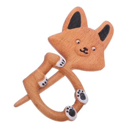 OSALADI Handgefertigte Holzbrosche Corgi Form Natürlicher Vintage-anstecker Leichter Sicherer Schal Pulloverclip Damen Schmuck für Kleidung und Accessoires von OSALADI