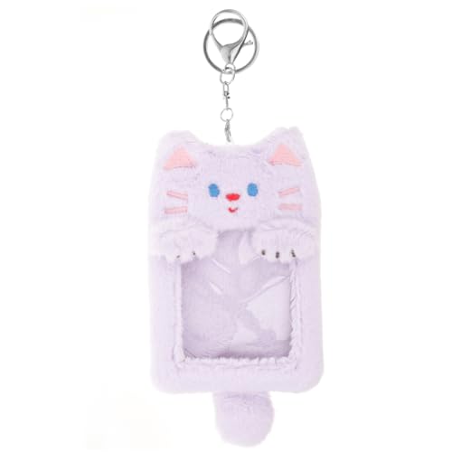 OSALADI Kartenhalter aus Plüsch Niedlicher Id Kartenetui für Sichtkartenetui mit Schlüsselanhänger Robustes Material für Sammlerstücke und Ausweise von OSALADI