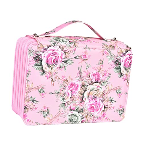 OSALADI Kunstspeicherbeutel Aufbewahrungsbox Für Stifte Schreibwaren-Organizer Federmäppchen Für Künstler Schreibwarenstiftbeutel Stifttasche Mit Reißverschluss Rosa Polyester von OSALADI