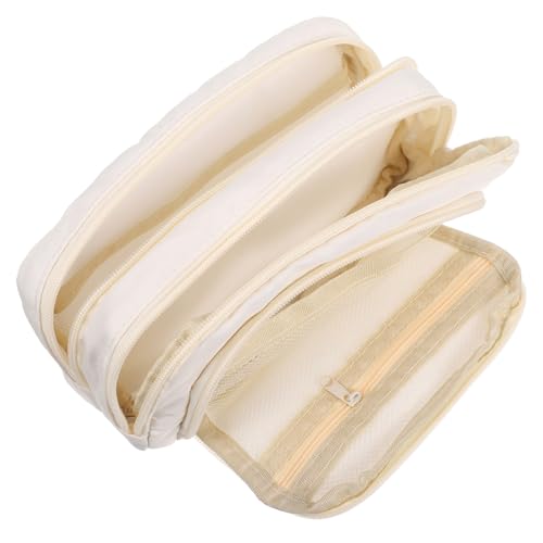 OSALADI Mäppchen Etui studentische Schreibwaren Bleistifthalter Bleistiftbeutel für Schreibbeutel stellvertretender Stiftbeutel Kunststiftfall Künstlerstiftfall Polyester Beige von OSALADI