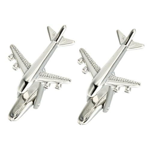 OSALADI Manschettenknöpfe Herren Flugzeug design Kupfer Business Cufflinks für Anzug Hemd Polierte Oberfläche Abgerundete Kanten Vielseitig für Hochzeit Geburtstag Geschäftliche Anlässe von OSALADI
