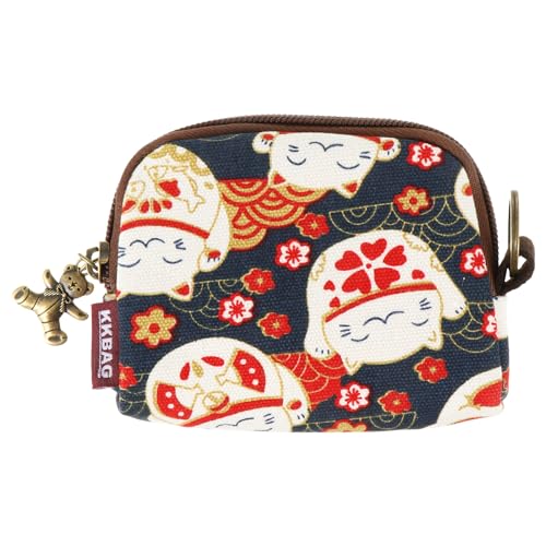 OSALADI Münztasche Niedliche Kleingeld Geldbörse Luckey Katze Retro Aufbewahrungstasche Japanischen Stil Münzbörse Mini Pouch Halter Fall für Damen Mädchen, Verschiedene Farben 3., 11X9X3CM, modisch von OSALADI