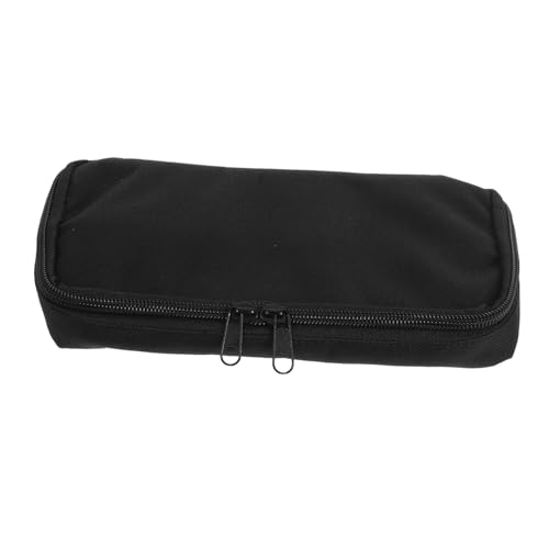 OSALADI Multi-Layer-Reißverschlussbeutel Kompaktes Bleistiftfall Dreischichtiger Bleistiftbeutel großer Bleistifthalter großes Federmäppchen Zipper -Bleistiftbeutel Nylon Schwarz von OSALADI