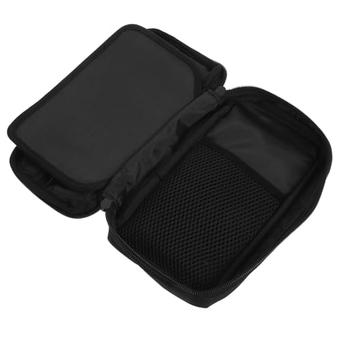 OSALADI Multi-Layer-Reißverschlussbeutel großer Bleistifthalter Stiftorganisator Dreischichtiger Bleistiftbeutel Fall Multifunktions-Bleistifttasche tragbare Stifttasche Nylon Schwarz von OSALADI