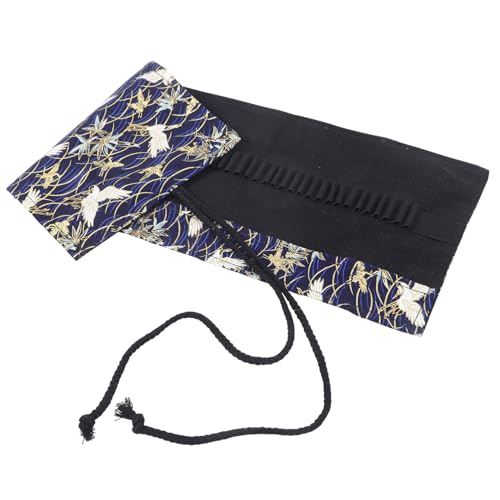 OSALADI Roll Up Stiftemäppchen Große Kapazität Tragbar und Langlebig Flexibles Design für Stifte Bleistifte und Pinsel für Schule und Reisen Chinesischer Stil Winterbambus Design von OSALADI