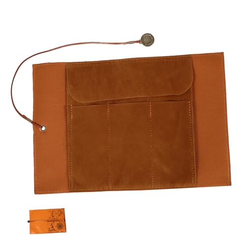 OSALADI Rollen Lederstifttasche Veranstalter Nettes Bleistiftkoffer Farbe Federmäppchen Fall Schreibwaren Federmäppchen Kleine Bleistifttasche Brown von OSALADI