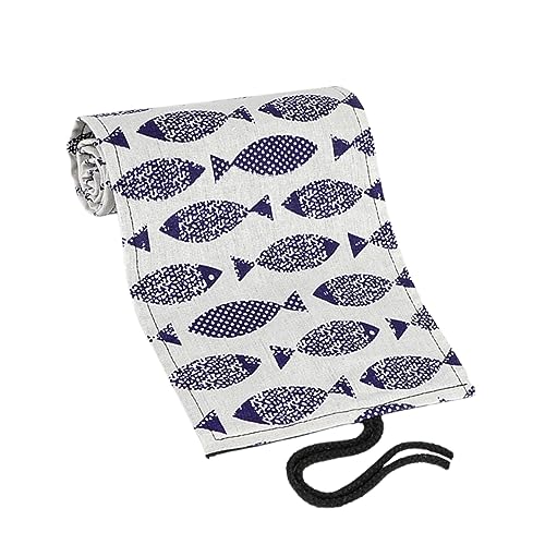 OSALADI Bleistift Tasche Rolle Aus Canvas Mit Schönem Muster Tragbares Stiftemäppchen Zum Aufrollen Organizer Für Stifte Mit Fächern von OSALADI