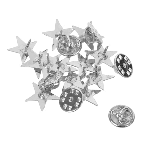 OSALADI Silberne Fünf-punkte Stern Anstecknadel mit Schmetterlingsverschluss Eleganter Lapel Badge für Männer und Frauen Vielseitige Brosche für Jacken Hüte Rucksäcke Dekoration für Partys von OSALADI