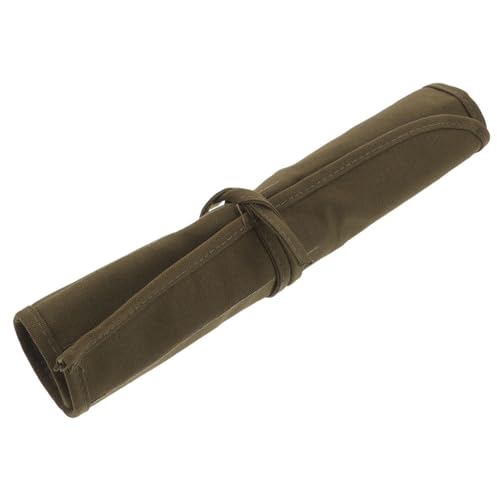 OSALADI Portable Malpinsel Roll-up Organizer Fächer Canvas Pinselaufbewahrung Langlebige Und Praktische Tragetasche Für Künstler Für Aquarellmalerei Militärgrün von OSALADI