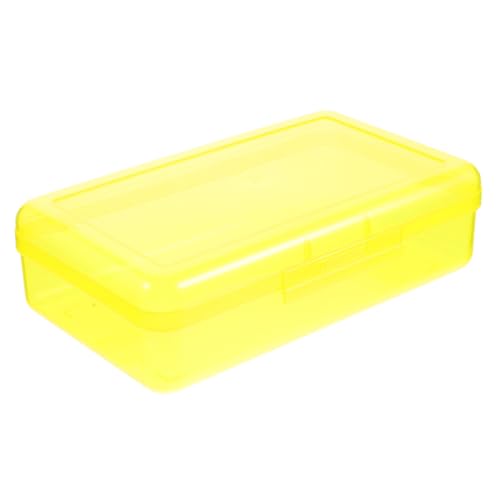 OSALADI Storage Boxes aufbwahrungs-Box stifttaschenlampe kalemlik Tragbarer Stiftbehälter Container Fall schreibwaren Aufbewahrungsbehälter für Bleistifte Stiftorganisator Plastik Yellow von OSALADI