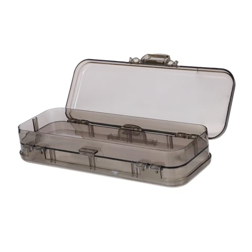 OSALADI Transparente Stiftebox mit Großem Fassungsvermögen Praktischer Organizer für Schreibwaren für Büro und Schule Schützt Stifte Sicher mit Deckel von OSALADI