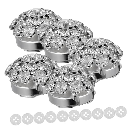 OSALADI Tuxedo Buttons und Funkelnde Blumen Manschettenknöpfe aus Metall mit Clipverschluss Vielseitig für Hochzeiten Partys und Formelle Anlässe Geschenkbox Enthalten von OSALADI