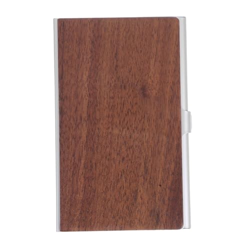 OSALADI Visitenkartenhalter aus Holz mit Metallrahmen Eleganter Kompakter Kartenetui für Büroangestellte Accessoire für Effiziente Kartenverwaltung und Ästhetische Büroumgebung von OSALADI