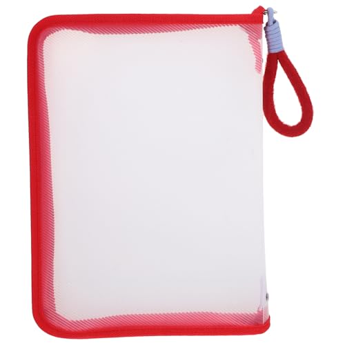OSALADI Zipper Pouch Wasserdichter Transparenter Organizer Für Toilettenartikel Dokumente Und Stifte Für Reisen Schule Und Büro Rotes Design von OSALADI