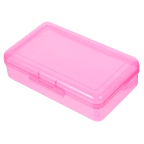 OSALADI schmink aufbewahrungsboxen Cosmetic Storage Box orgenizerboxen schminke Clear Pencil case Bleistifthalter rosa Tragbarer Stiftbehälter Federmäppchen aus Kunststoff Plastikbehälter von OSALADI