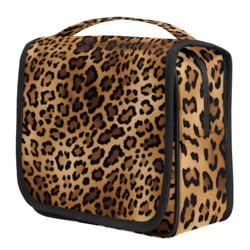 OSAM SPACE Kulturbeutel zum Aufhängen, modische Make-up-Tasche, tragbare Kosmetiktasche, Reiseutensilien für Frauen, Leopard, Medium, modisch von OSAM SPACE