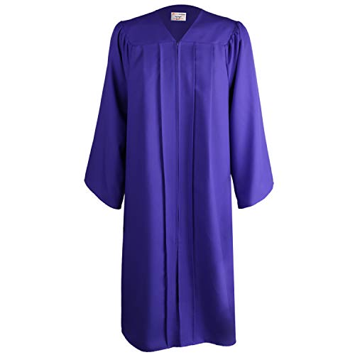 Unisex Matte Roben für Abschlusskleid, Chormäntel, Pulpit Robe und Pastor - Violett - 114 cm(5'0"/5'2") von OSBO GradSeason