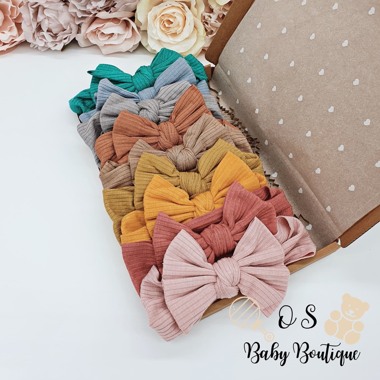 Baby Geripptes Stirnband | Gerippte Stirnbänder Mädchen Kopftuch Schleife Geschenk Shower Geburtstagsgeschenk von OSBabyBoutique