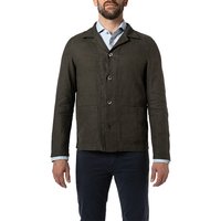 OSCAR JACOBSON Herren Overshirt grün Leinen von OSCAR JACOBSON