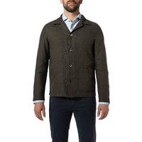 OSCAR JACOBSON Herren Overshirt grün Leinen von OSCAR JACOBSON