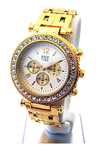 OSCO Damen-Schmuckbanduhr Chrono-Optik 'Statement Watch Gold' 06177001 von OSCO Germany Zeittechnik
