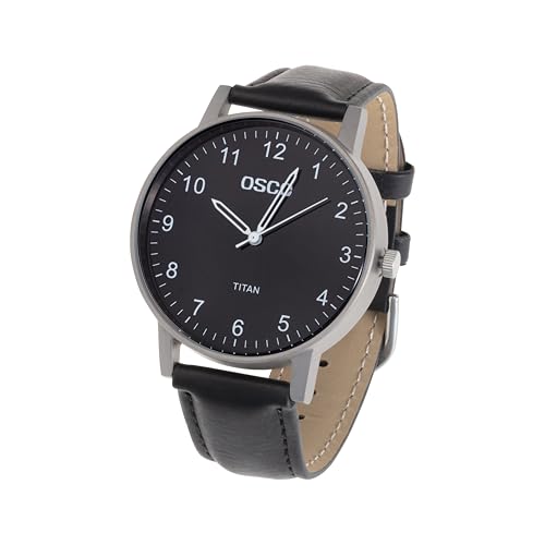 OSCO Germany Herren Titan-Uhr Analog mit Leder Armband 4870013 von OSCO Germany Zeittechnik
