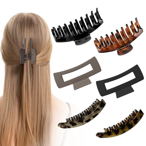 OSDUE Haarklammern Groß, 6 Stück Rutschfeste Pferdeschwanz Haarklammern für Damen und Mädchen mit dickem Haar Vintage Banana Haarklammer für Modische Frisuren und Clips Haarstyling-Zubehör -Muster D von OSDUE