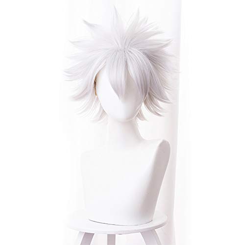 OSIAS Anime Cosplay Perücke, Demon Slayer Perücke, für Halloween, Party, Karneval, Nachtleben, Konzerte, Hochzeiten (Shinazugawa Sanemi Wig) von OSIAS