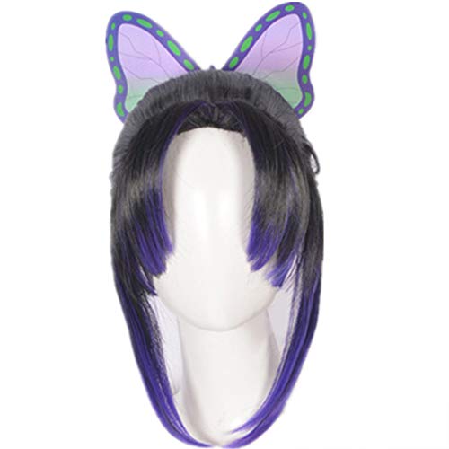 OSIAS Anime Cosplay Perücke, Demon Slayer Perücke, für Halloween, Party, Karneval, Nachtleben, Konzerte, Hochzeiten (Kochou Shinobu Wig) von OSIAS