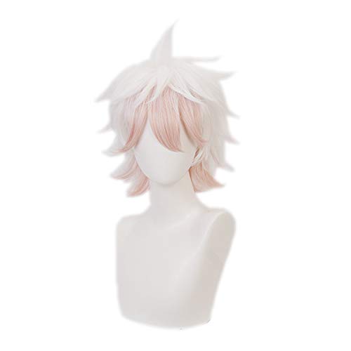 OSIAS Anime Cosplay Perücke, mit Kostenloser Perückenkappe, für Halloween, Party, Karneval, Nachtleben, Konzerte, Hochzeiten(Komaeda Nagito) von OSIAS