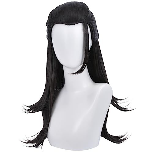 Jujutsu Kaisen Cosplay Perücke für Geto Suguru Cosplay, mit schwarzen langen Haaren aus hochtemperaturbeständigen Fasern von OSIASWIG