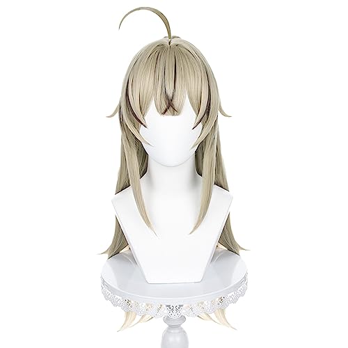 OSIASWIG Kirara Cosplay Perücke Genshin Impact Videospiel Perücke, 22.9 cm (L) x 2.5 cm (H) x 14 cm (W), Wellig, Menschliches Haar, Hitzebeständig, Natürlich, Erwachsener, Female von OSIASWIG