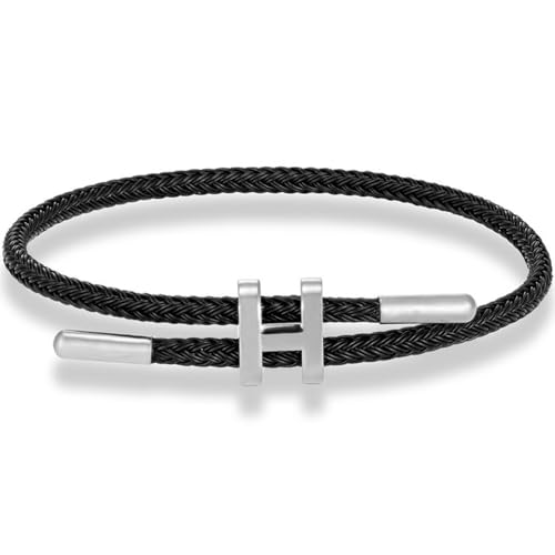 OSIRIDEH2 Armband mit verstellbarem Design, polierte H-förmige Schnalle, Armbänder für Damen, 18 Karat vergoldete Schnalle, Titan-Stahldraht, Damen-Geschenk, Schmuck, Large, Titan, Kein Edelstein OSIRIDEH2 Armband mit verstellbarem Design, polierte H-förmige Schnalle, Armbänder für Damen, 18 Karat vergoldete Schnalle, Titan-Stahldraht, Damen-Geschenk, Schmuck, Large, Titan, Kein Edelstein von OSIRIDEH2