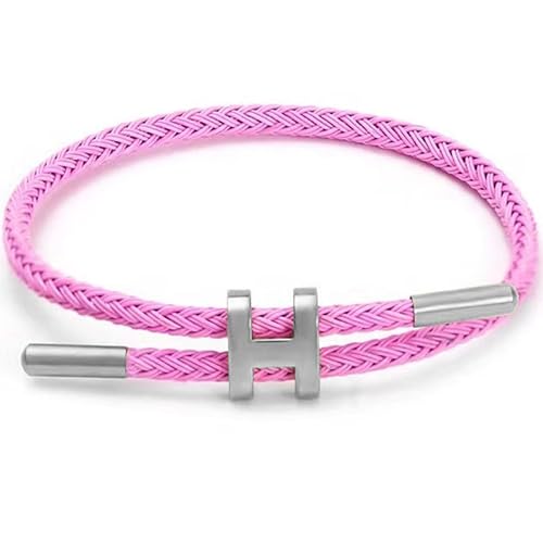 OSIRIDEH2 Armband mit verstellbarem Design, polierte H-förmige Schnalle, Armbänder für Damen, 18 Karat vergoldete Schnalle, Titan-Stahldraht, Damen-Geschenk, Schmuck, Large, Titan, Kein Edelstein OSIRIDEH2 Armband mit verstellbarem Design, polierte H-förmige Schnalle, Armbänder für Damen, 18 Karat vergoldete Schnalle, Titan-Stahldraht, Damen-Geschenk, Schmuck, Large, Titan, Kein Edelstein von OSIRIDEH2