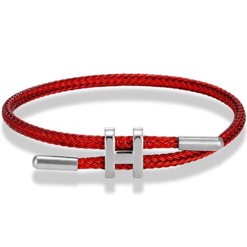 OSIRIDEH2 Armband mit verstellbarem Design, polierte H-förmige Schnalle, Armbänder für Damen, 18 Karat vergoldete Schnalle, Titan-Stahldraht, Damen-Geschenk, Schmuck, Large, Titan, Kein Edelstein OSIRIDEH2 Armband mit verstellbarem Design, polierte H-förmige Schnalle, Armbänder für Damen, 18 Karat vergoldete Schnalle, Titan-Stahldraht, Damen-Geschenk, Schmuck, Large, Titan, Kein Edelstein von OSIRIDEH2