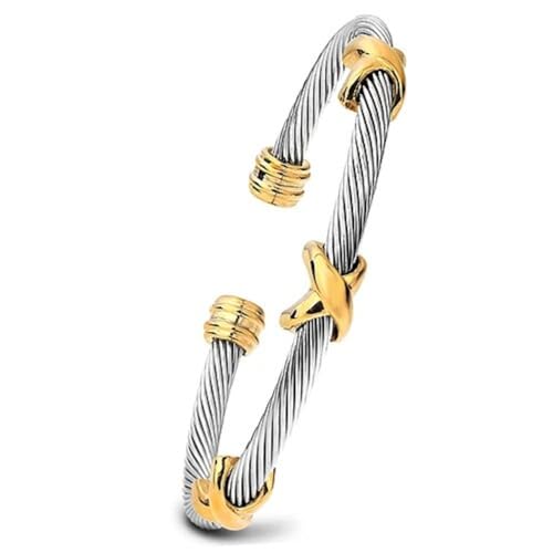 OSIRIDEH2 Kabelarmbänder für Damen, multifunktional, gedrehte Armbänder für Frauen, berühmte verdrehte Kabel-Armbänder, Armband-Designs, Damenarmbänder, Modeschmuck, trendiger Damen, 5.8cm, Edelstahl OSIRIDEH2 Kabelarmbänder für Damen, multifunktional, gedrehte Armbänder für Frauen, berühmte verdrehte Kabel-Armbänder, Armband-Designs, Damenarmbänder, Modeschmuck, trendiger Damen, 5.8cm, Edelstahl von OSIRIDEH2