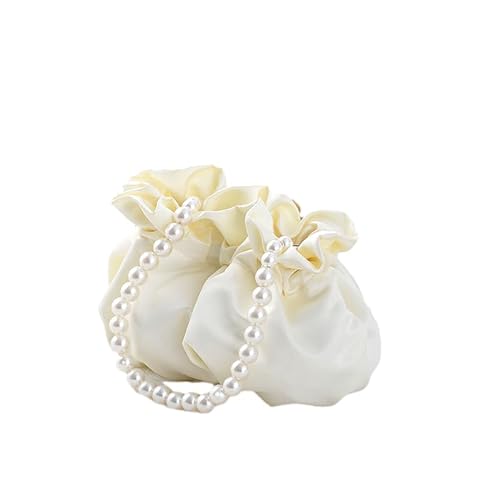 18 x 13 cm schwarzes Fass mit kleinen Perlen, Dolly-Taschen für Blumenmädchen, Hochzeit, Abendparty, Satin-Tasche, Damen-Kupplung, Brautjungfern-Handtasche von OSKOUR