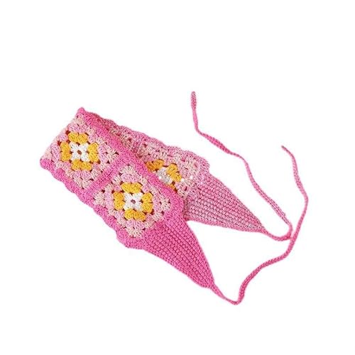 Boho Square Vintage Häkelhaarbandana Haarschal Stirnbänder Häkelhaarband Kopftuch für Frauen Mädchen Schals von OSKOUR