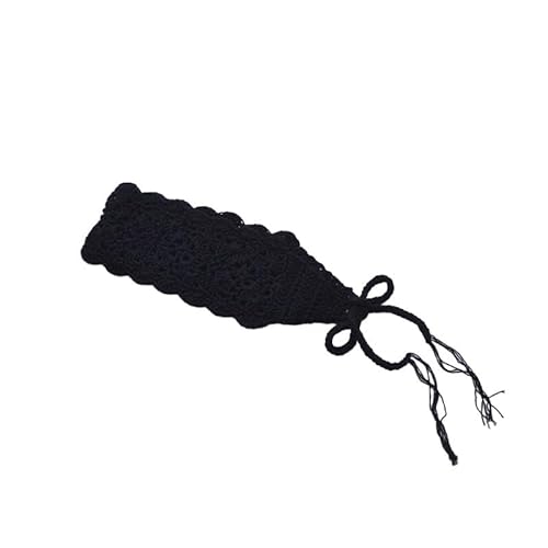 Einfarbig Beige Schwarz Häkeln Haar Bandana Haar Schal Dreieck Stirnbänder Häkeln Haarband Kopftuch Für Frauen Mädchen von OSKOUR