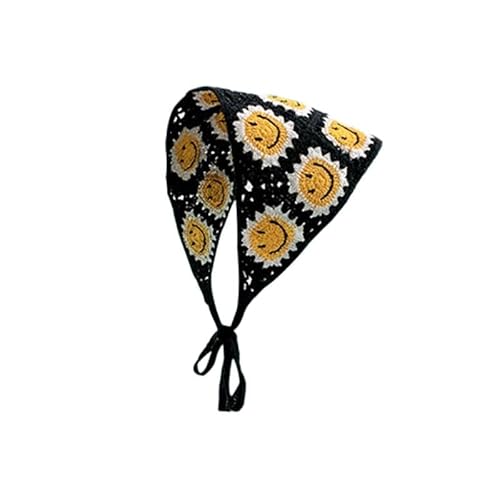 Frühling Herbst Smilr Muster handgemachte häkeln Haar Bandana Haar Schal Dreieck Stirnbänder häkeln Haarband Kopftuch für Frauen Mädchen von OSKOUR